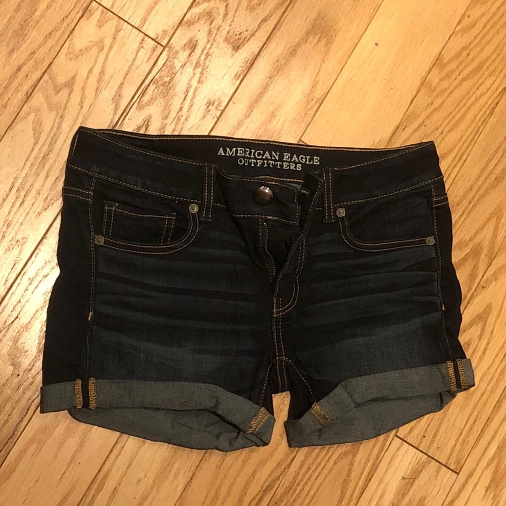 AE Dark Wash Denim Shorts